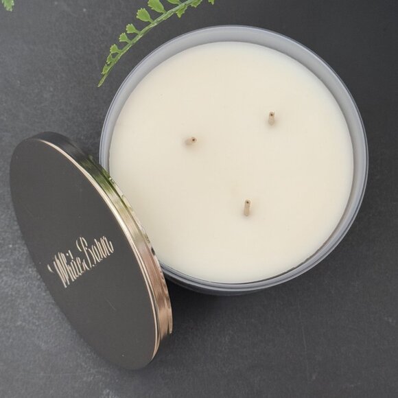 BBW Eucalyptus Snowfall White Barn Bath & Body Works 3 Wick Candle - Picture 6 of 10